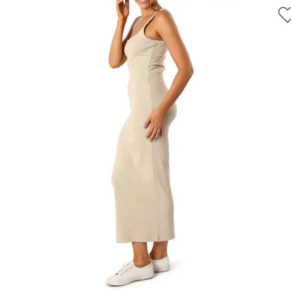 🌻NEW NWOT Petal & Pup Cynthia Cream Ribbed Maxi Tank Dress Size Medium - Picture 5 of 11